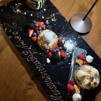 Elements - Cookies and Cream Cheesecake, some kind of Berry Bliss Bombe, and Key Lime Tart - New American Near Me - Paradise Valley, Arizona