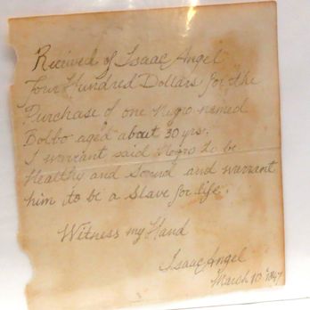 White Pine Public Museum - A receipt for the sale of a slave from March, 1847. - Museums Near Me - Ely, Nevada White Pine Public Museum - A receipt for the sale of a slave from March, 1847. - Museums Near Me - Ely, Nevada