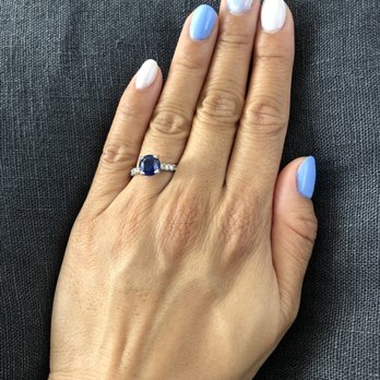 Gelly Bar Nail Studio - Blue, pearl white, and marble nails - Nail Salons Near Me - Walnut, California