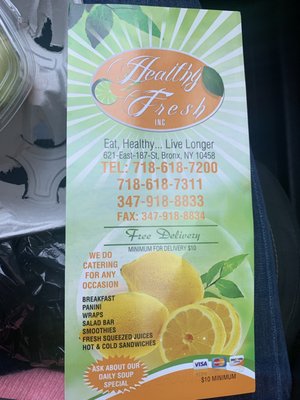 Menu photo 1 Fresh & Healthy Bronx, NY