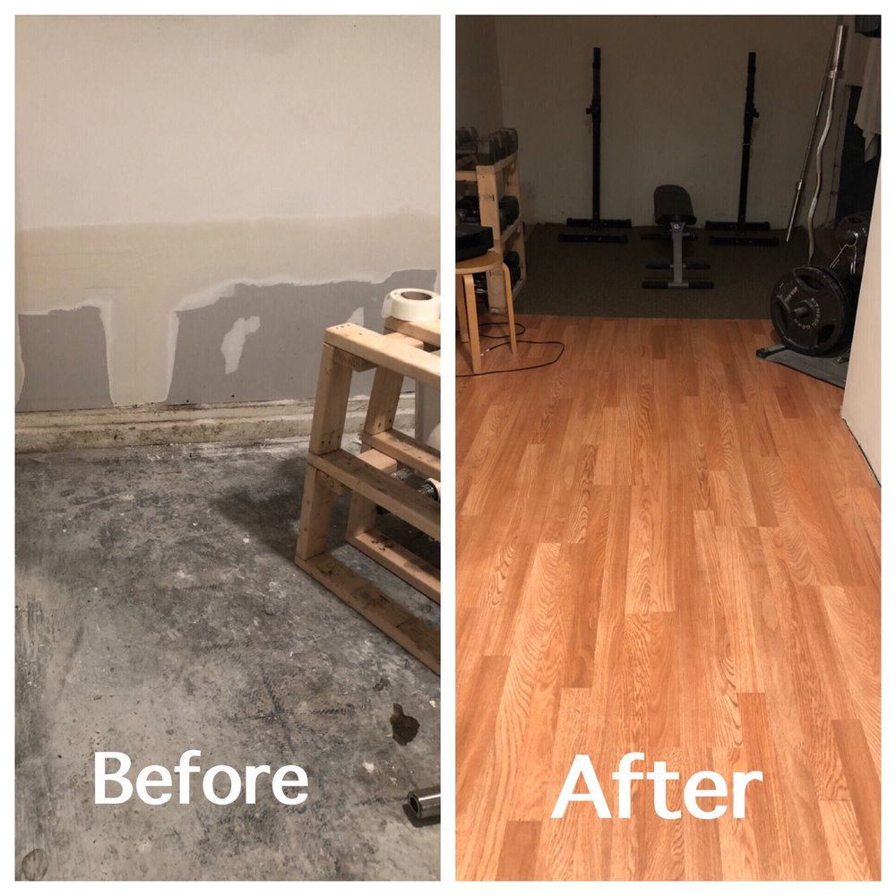 Before and after bonus room - flooring ! Before and after bonus room - flooring !