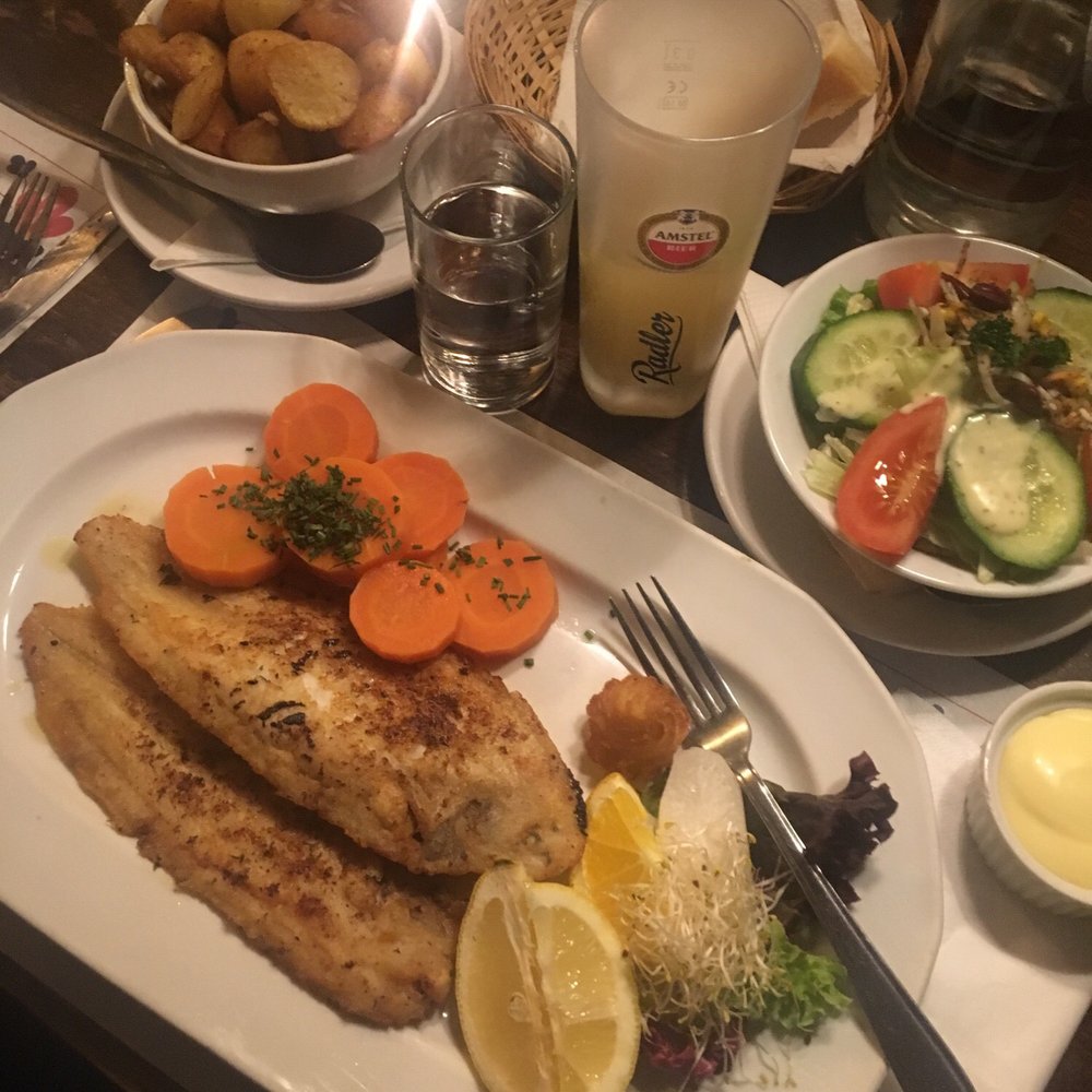 Café Restaurant 't Zwaantje - Fish with potatoes and salad - Modern European Near Me - Amsterdam, New Hampshire Café Restaurant 't Zwaantje - Fish with potatoes and salad - Modern European Near Me - Amsterdam, New Hampshire