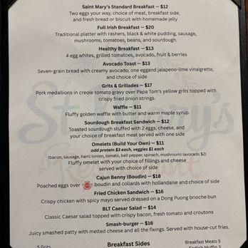 St Mary's Restaurant - Weekend Brunch Menu - Breakfast & Brunch Near Me - Metairie, Louisiana St Mary's Restaurant - Weekend Brunch Menu - Breakfast & Brunch Near Me - Metairie, Louisiana