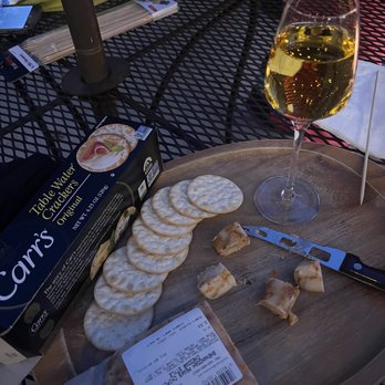Marceline Vineyards - a glass of wine and crackers - Wine Tasting Room Near Me - Mount Crawford, Virginia