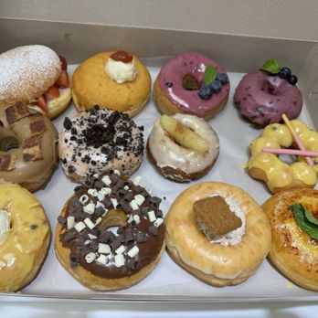 Jayden's Donuts - Purchased two dozen of their specialty donuts. They are so beautiful! Celebrating two birthdays today. Much better than cake! - Donuts Near Me - Fountain Valley, California Jayden's Donuts - Purchased two dozen of their specialty donuts. They are so beautiful! Celebrating two birthdays today. Much better than cake! - Donuts Near Me - Fountain Valley, California
