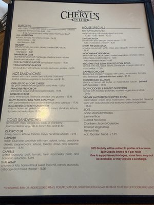Menu photo 3 Cheryl’s on 12th Portland, OR