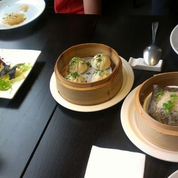 Opium - Starters: Shanghai Siew Lung Bun (steamed dumplings), Sticky rice with chicken in lotus leaf and salt and pepper ribs. - Dim Sum Near Me - Glasgow, GLG