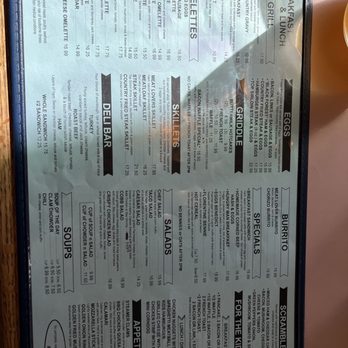 Main Street Grill - a menu on the wall - American Near Me - Centralia, Washington