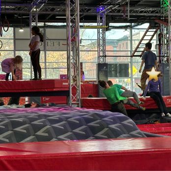 Ferox Ninja Park - Little kids in socks playing unsupervised in the ninja area - Indoor Playcenter Near Me - Brooklyn, New York
