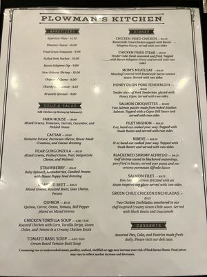 Menu photo 5 Plowman's Kitchen Taylor, TX