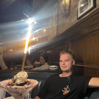 Craig's - Birthday boy with vegan sundae!! Delicious - American Near Me - West Hollywood, California