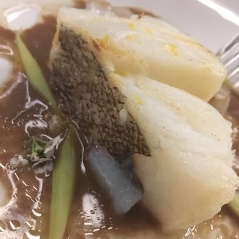 A'Barra - Grilled cod, black garlic sauce and tapioca - Mediterranean Near Me - Madrid, M