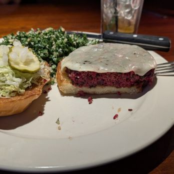 131 MAIN Restaurant - The Veggie Burger looks like a Rare Burger - New American Near Me - Blakeney, North Carolina 131 MAIN Restaurant - The Veggie Burger looks like a Rare Burger - New American Near Me - Blakeney, North Carolina