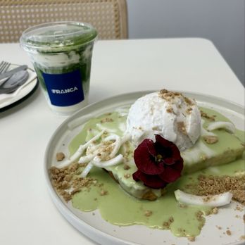 Cafe Franca - matcha einspanner and pandan kaya toast - Breakfast & Brunch Near Me - Los Angeles, California Cafe Franca - matcha einspanner and pandan kaya toast - Breakfast & Brunch Near Me - Los Angeles, California