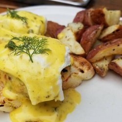 Toast - Crab Cake Benedict with Rosemary Potatoes