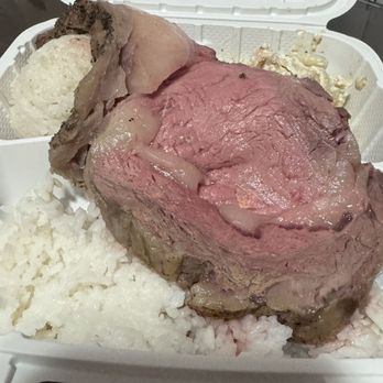 Heart To Table - 12oz Prime rib 2 scoops rice and Mac salad Aju sauce was given but not in picture - Seafood Near Me - Waipahu, Hawaii Heart To Table - 12oz Prime rib 2 scoops rice and Mac salad Aju sauce was given but not in picture - Seafood Near Me - Waipahu, Hawaii