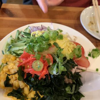 Himawari - Cold noodles (non spicy) -- lots of fresh veggies on top can barely see any noodles - Ramen Near Me - San Mateo, California Himawari - Cold noodles (non spicy) -- lots of fresh veggies on top can barely see any noodles - Ramen Near Me - San Mateo, California