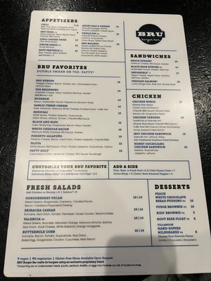 Menu photo 1 BRU Burger Bar - Carmel Carmel, IN Menu photo 1 BRU Burger Bar - Carmel Carmel, IN