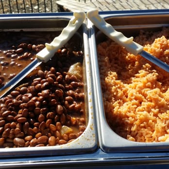 Cencal Tacos - two trays of beans and rice - Food Stands Near Me - Modesto, California Cencal Tacos - two trays of beans and rice - Food Stands Near Me - Modesto, California