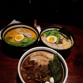 Ramen Parlor - Miso (top left), pork (top right), lobster garlic pork (bottom) - Ramen Near Me - San Mateo, California Ramen Parlor - Miso (top left), pork (top right), lobster garlic pork (bottom) - Ramen Near Me - San Mateo, California