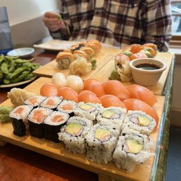 Sunset Roll is off the charts, the Double Salmon Roll is right there too. The most delicious fresh sushi for several decades. Sunset Roll is off the charts, the Double Salmon Roll is right there too. The most delicious fresh sushi for several decades.