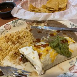 My half eaten but can't wait to rave about fiesta steak burrito! Delicious!