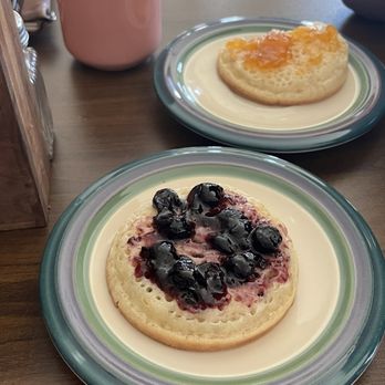 The Crumpet - Crumpets with jam, blueberry and apricot. - Coffee & Tea Near Me - Bucksport, Maine The Crumpet - Crumpets with jam, blueberry and apricot. - Coffee & Tea Near Me - Bucksport, Maine