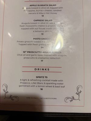 Menu photo 8 The Venetian Restaurant San Diego, CA