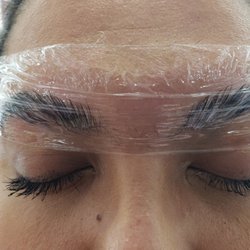The Beauty Bomb - During brow lamination.