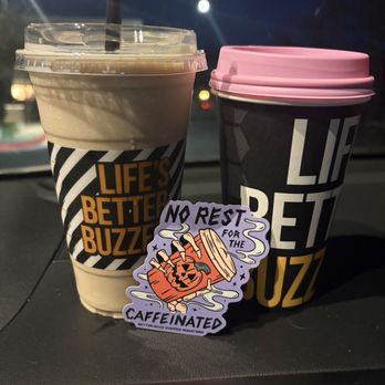 Better Buzz Coffee - Vanilla banana coffee shake , sticker day!, and a drip coffee! - Coffee & Tea Near Me - Surprise, Arizona