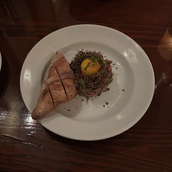 The Raymond 1886 - Steak Tartare : sunflower seeds, shallots, capers, buttermilk, fried onion sprouts, pasteurized egg yolk - New American Near Me - Pasadena, California The Raymond 1886 - Steak Tartare : sunflower seeds, shallots, capers, buttermilk, fried onion sprouts, pasteurized egg yolk - New American Near Me - Pasadena, California
