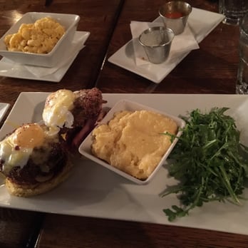 South Kitchen + Bar - Fried green tomato with cheese grits and Mac and cheese - Cocktail Bars Near Me - Athens, Georgia South Kitchen + Bar - Fried green tomato with cheese grits and Mac and cheese - Cocktail Bars Near Me - Athens, Georgia