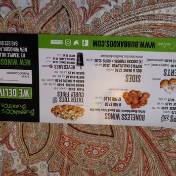 Bubbakoo's Burritos - Menu (back) - Mexican Near Me - New Windsor, New York