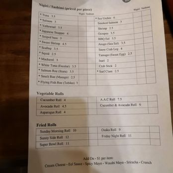 Osaka Steak House - Sushi menu - Sushi Bars Near Me - Clawson, Michigan Osaka Steak House - Sushi menu - Sushi Bars Near Me - Clawson, Michigan