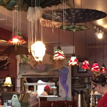 Drift Inn - Fun blown glass lights over bar - New American Near Me - Yachats, Oregon Drift Inn - Fun blown glass lights over bar - New American Near Me - Yachats, Oregon