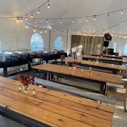 Deer Lake Orchard - Party tent set up for dinner