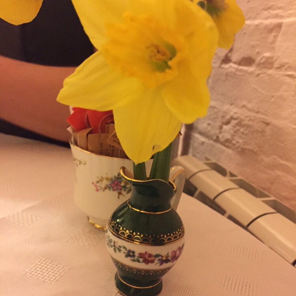 Frederick's Tea Room - Daffodils in tiny jugs on all of the tables for Mother's Day! - Coffee & Tea Near Me - Kent, KEN