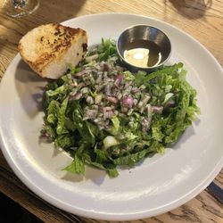 Jimmy's Pub & Grill - Unusual chopped lettuce salad with red onion was better than it looked