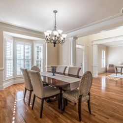 Sisters Staging Home Staging - Dining Room- Clean Glam shows well.