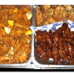 Galaxy Wingz - Lemon pepper hot. Honey bbq. Plain.