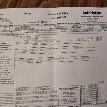 Auto Check Center - My previous service with Toyota Auto Nation. - Auto Repair Near Me - Irvine, California Auto Check Center - My previous service with Toyota Auto Nation. - Auto Repair Near Me - Irvine, California