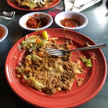 Papagayos - Tostada Grande (what's left of it) - Mexican Near Me - Lake Arrowhead, California