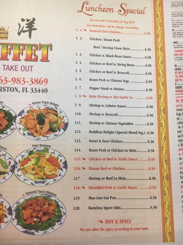 CHINA BUFFET Chinese 113 S Deane Duff Ave, Clewiston, FL