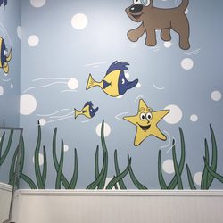 Cookie Cutters Haircuts for Kids - Cute decor in the restroom