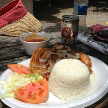 Flamenco Beach - The food we got at one of the kiosks - pork chop for $10. Definitely better than the kebabs. - Beaches Near Me Flamenco Beach - The food we got at one of the kiosks - pork chop for $10. Definitely better than the kebabs. - Beaches Near Me