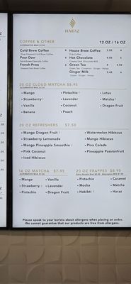 Menu photo 2 Haraz Coffee House Pleasanton, CA