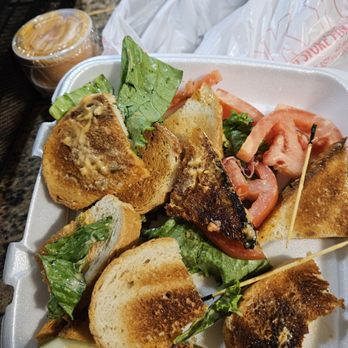 Red Olive - The "rye" bread. The sandwich was cut like a club sandwich. Why? - Greek Near Me - West Bloomfield, Michigan