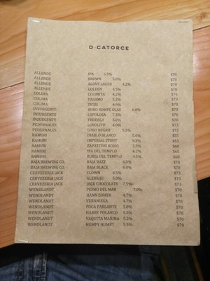 Menu photo 1 D-Catorce Tijuana, BCN
