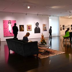 Pearl Fincher Museum of Fine Arts - Guests enjoy the Main Gallery
