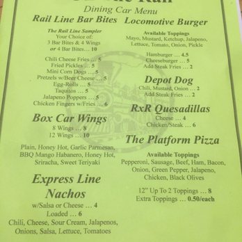 On the Rail Bar & Grill - Food Menu (in addition to the full bar) - Bars Near Me - Easley, South Carolina